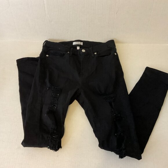Good American Good Legs Jeans 8/29 Black Distressed Destroyed - Picture 3 of 10